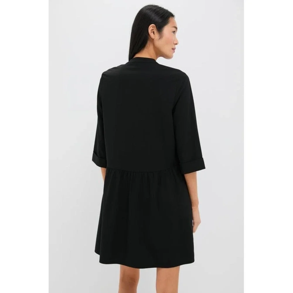 Tuckernuck Black Stretch Cape Royal Shirt Dress‎ 3/4 Sleeve Women's XS